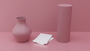 pot and books background scene