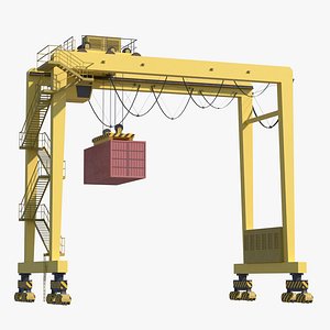 Container RTG Gantry seaport crane 3D