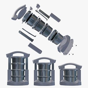 3D Multi-Compartment Stackable Tiffin Box with Handle