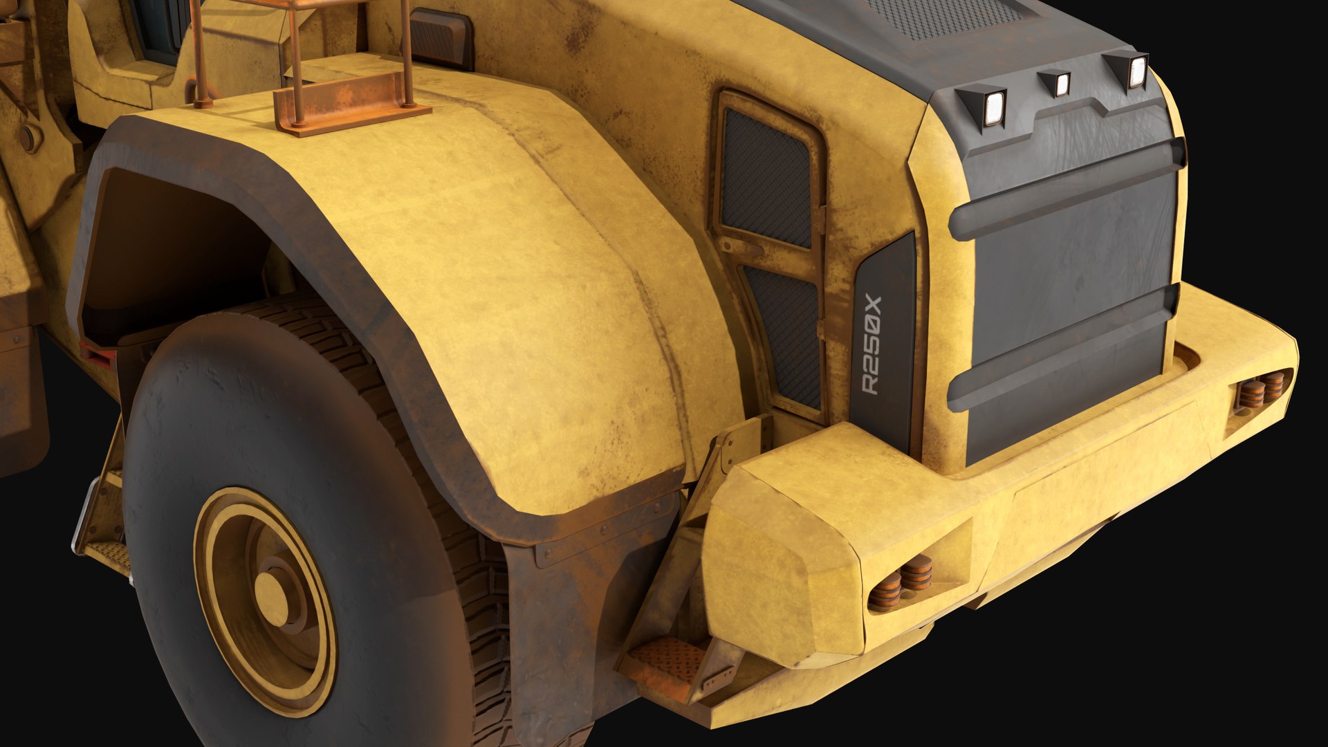 Dirty Mining Truck 02 Wheel Loader All PBR Unity UE Textures 3D model ...