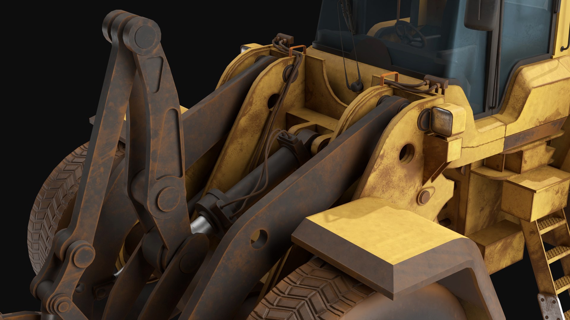Dirty Mining Truck 02 Wheel Loader All PBR Unity UE Textures 3D model ...