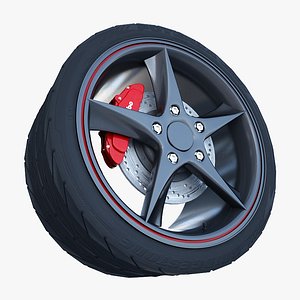 3d model audi r8 spyder wheel tire