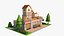Low Poly Bäckerei 3D Modell Cartoon Stil