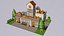 Low Poly Bäckerei 3D Modell Cartoon Stil