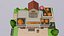 Low Poly Bäckerei 3D Modell Cartoon Stil