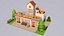 Low Poly Bäckerei 3D Modell Cartoon Stil