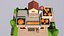 Low Poly Bäckerei 3D Modell Cartoon Stil