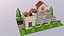 Low Poly Bäckerei 3D Modell Cartoon Stil