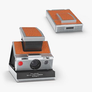 SX-70 Land Series Folding Camera Brown Rigged for Cinema 4D 3D