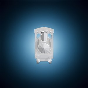 3D Low Poly Freight Engine 3D Print Model