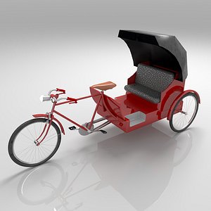 bike rickshaw v2 3D model