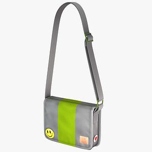 3d model student messenger bag
