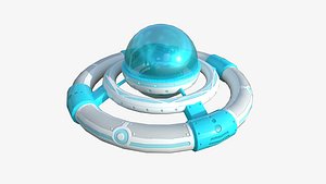 3D Alien Spaceship UFO E12 Cartoon - Sci Fi Spacecraft Design