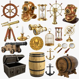 3D Marine themed props Collection