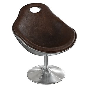 Homary-PU Leather Upholstered Accent Chair Modern Chair in Aluminum 3D