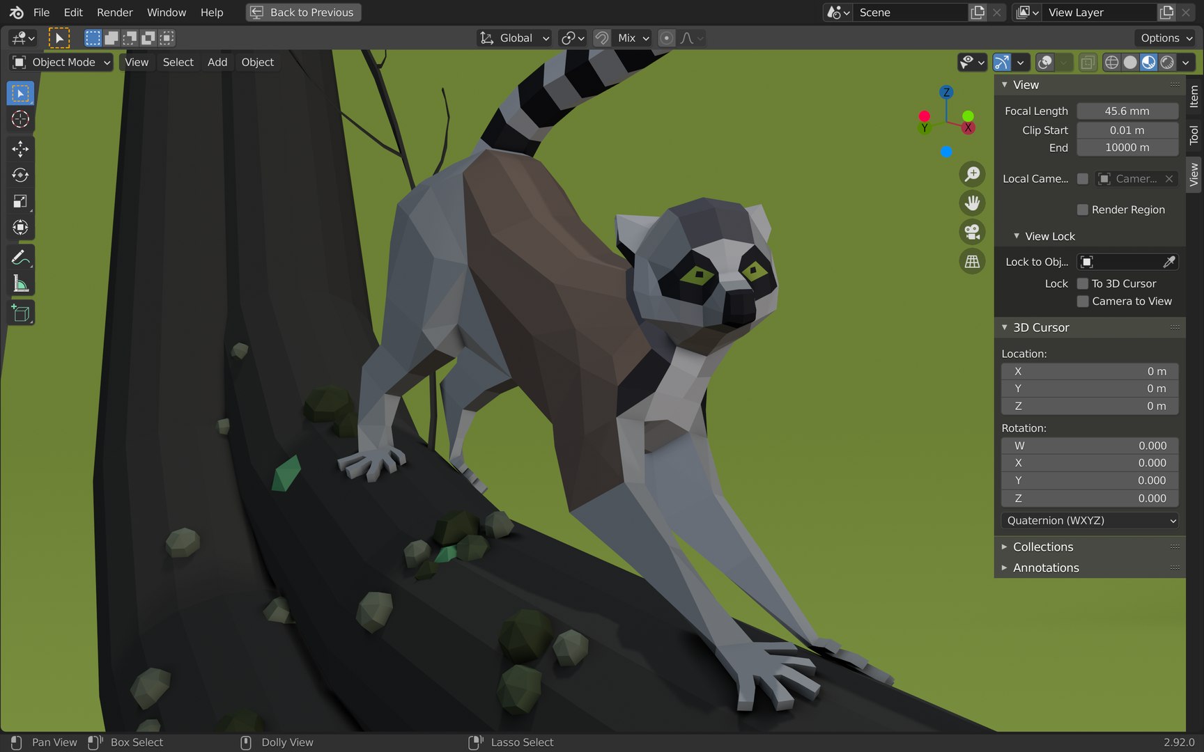 3D Model Low Poly Lemur - TurboSquid 1809701