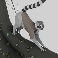 low poly lemur
