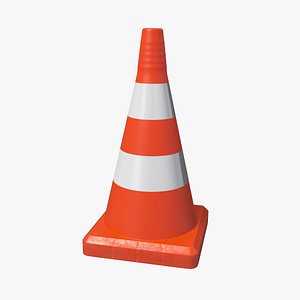 Traffic Cone Reflective 3D Model