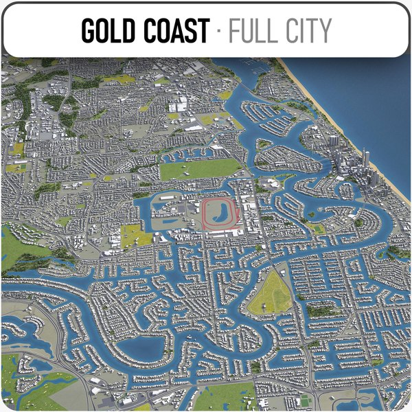 3D gold coast surrounding -