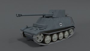 Low Poly Cartoon SdKFz 132 Marder II Tank