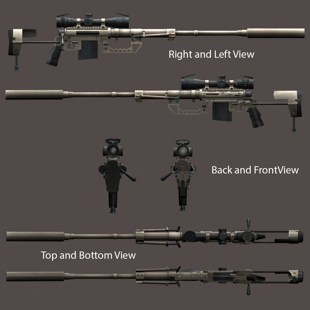 3d Model Sniper Rifle Cheytac Intervention