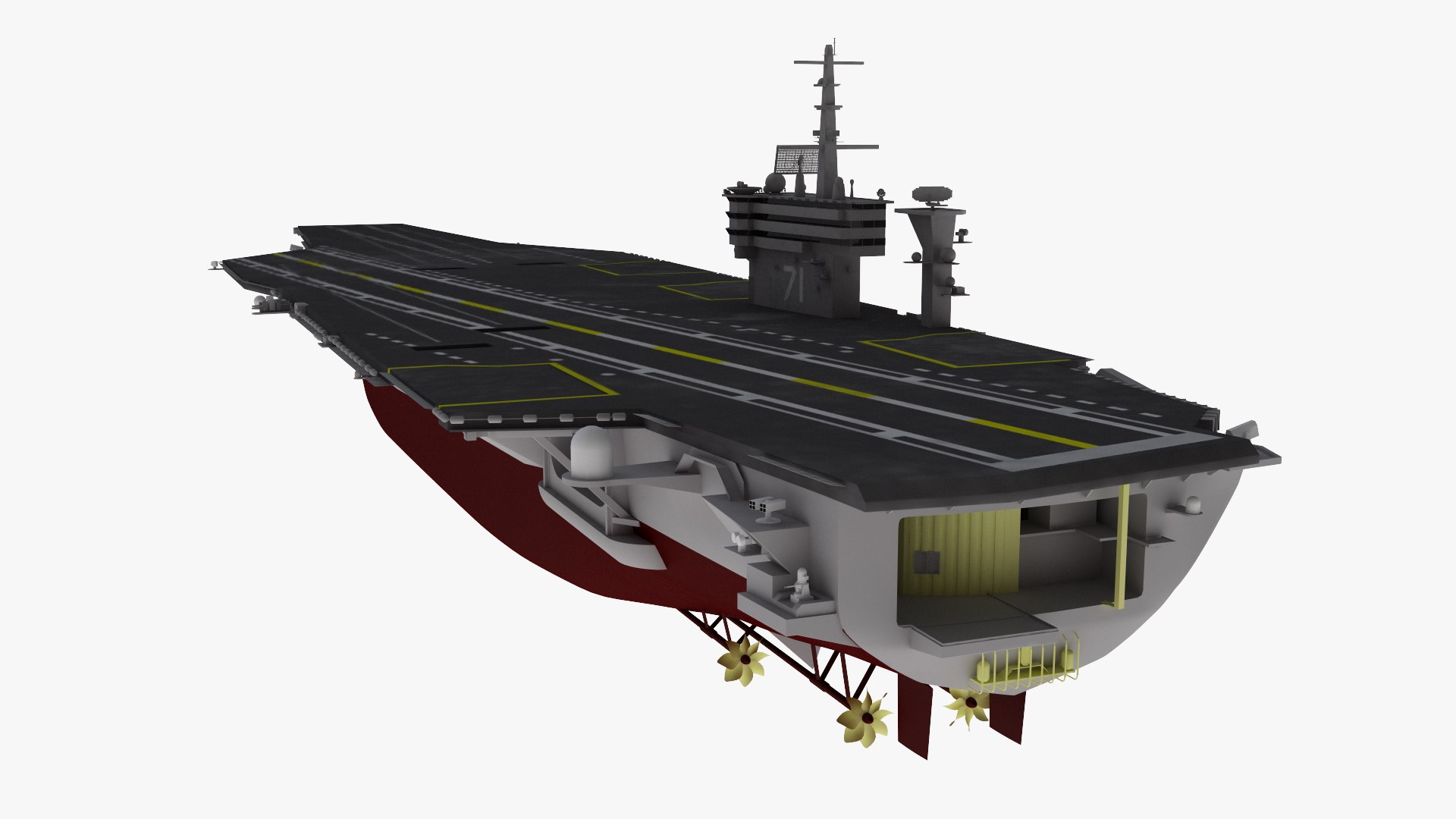 3D Aircraft Carrier Model - TurboSquid 2219698