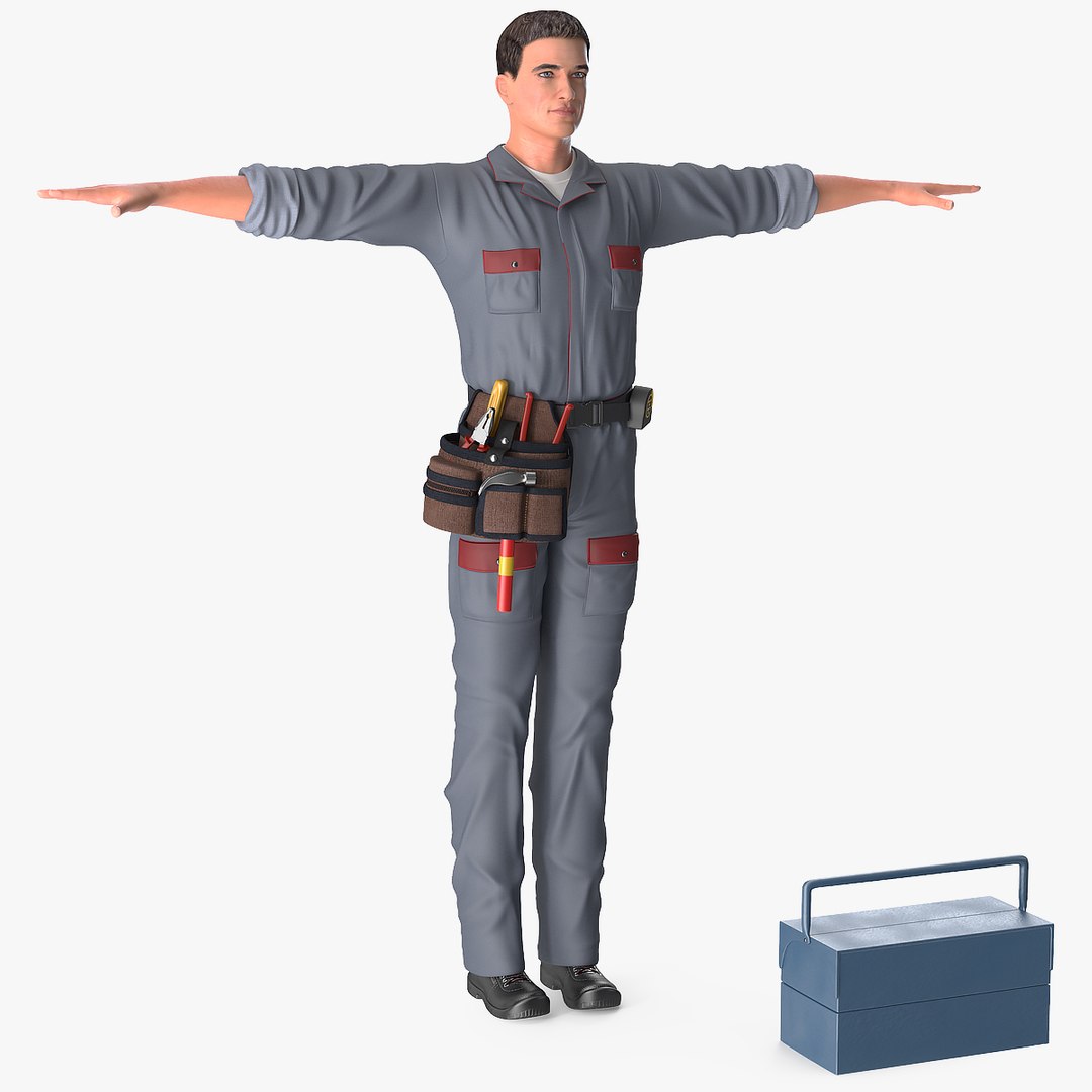 Locksmith T-Pose 3D model preview