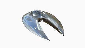 Alien Spaceship UFO I02 Aluminum - Sci Fi Spacecraft Design 3D model