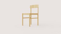 White-Pigmented Oak Minimalist Dining Chair