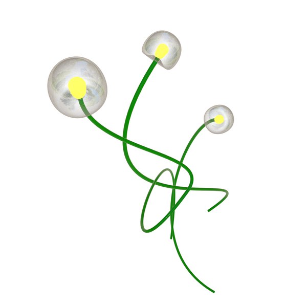Led Grass Lightbulb flower Elegant art nouveau style 3D model 3D model