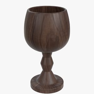 3D model wooden goblet
