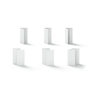 White 6 Flyers and Booklets Set - fold leaflet brochure stand model