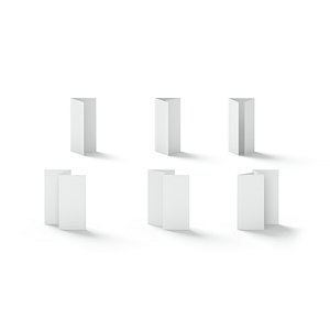 White 6 Flyers and Booklets Set - fold leaflet brochure stand