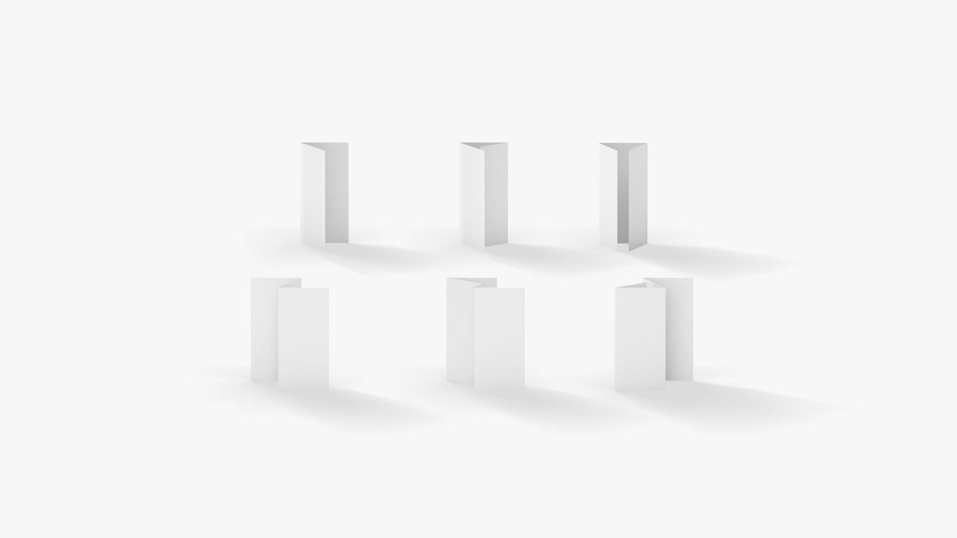 White 6 Flyers And Booklets Set - Fold Leaflet Brochure Stand Model ...