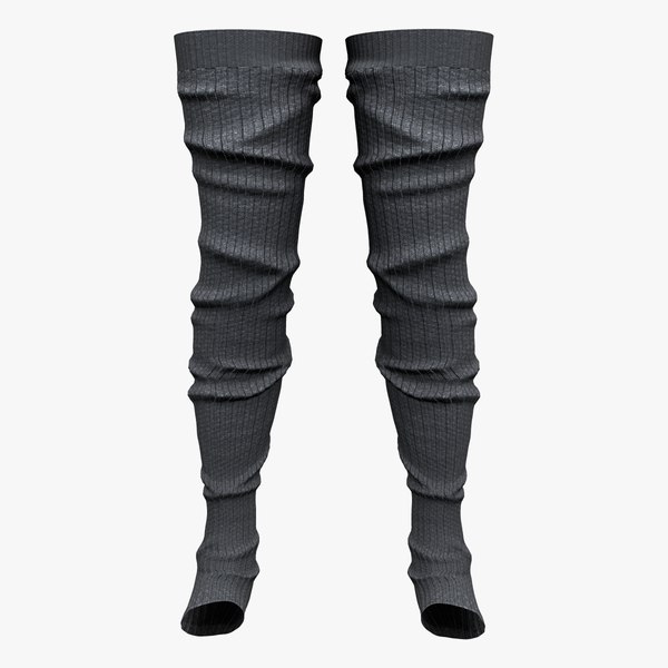 Flat Feet Thigh High Leg Warmer Socks 3D