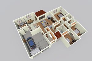 Single family house floor plan
