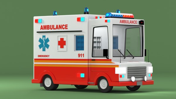 Ambulance cartoon car model - TurboSquid 1617180