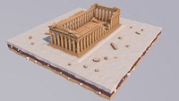 Low Poly Parthenon in Athens Greece Landmark