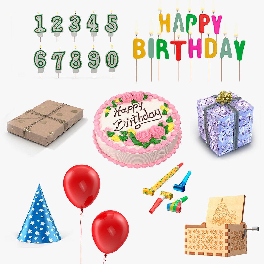 Happy Birthday Collection 3 3D model preview