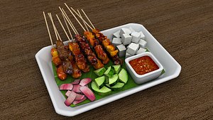 Satays Asian Skewered Meat