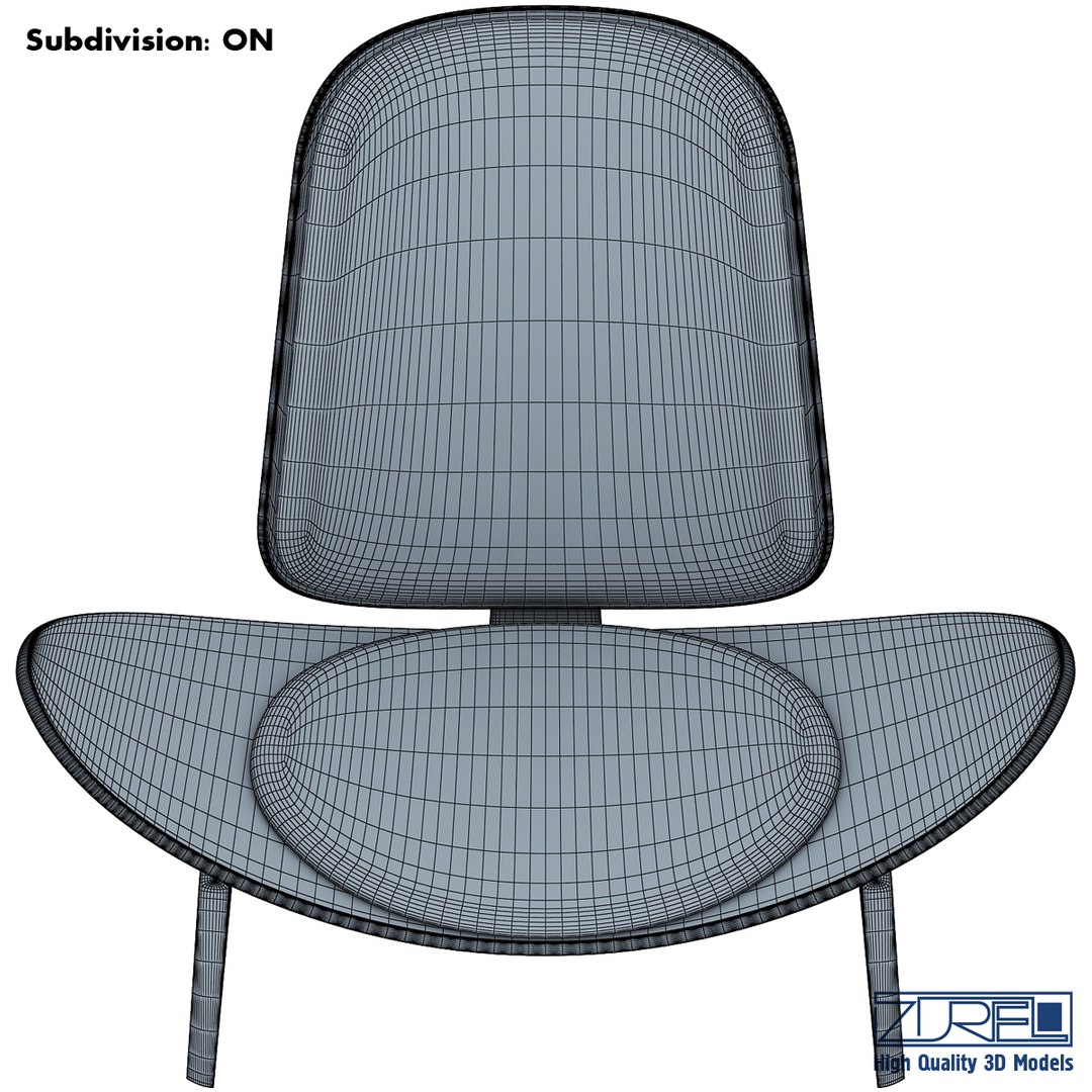 3d model shell chair