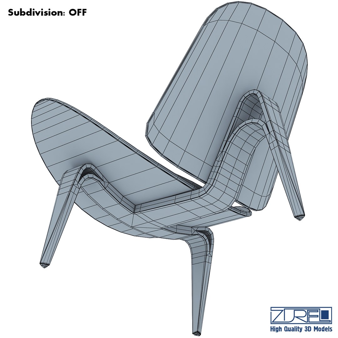 3d model shell chair