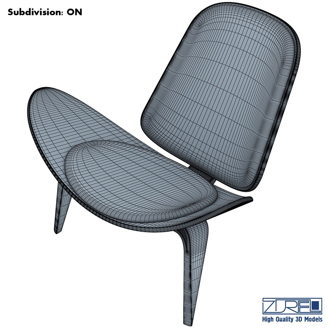 3d model shell chair