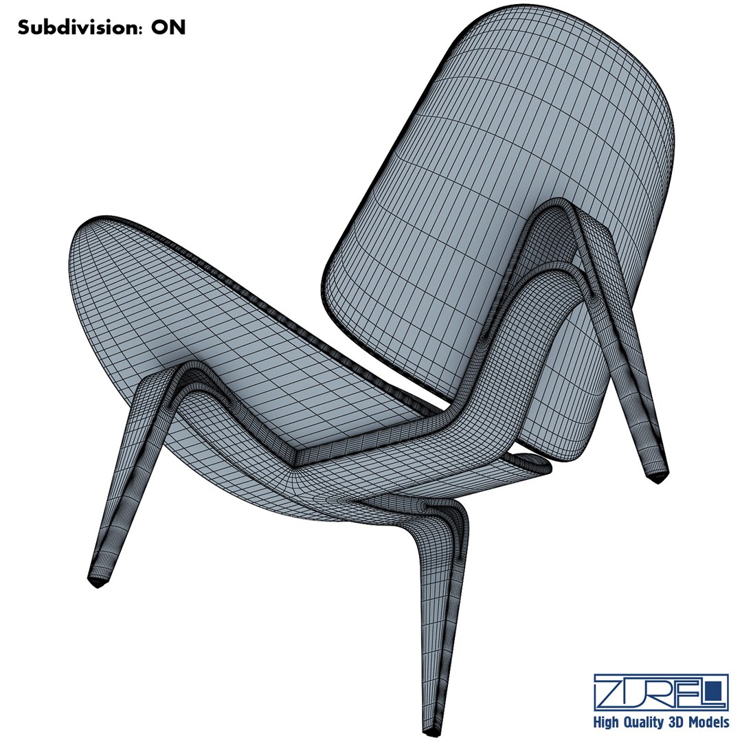 3d model shell chair