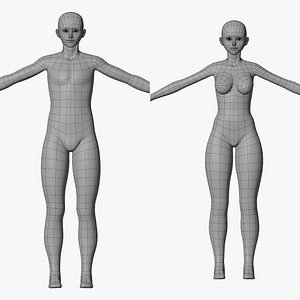 Stylized Humanoid Base Mesh Pack
