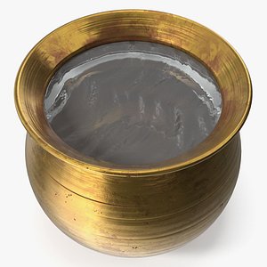 Handcrafted Brass Vessel with Liquid