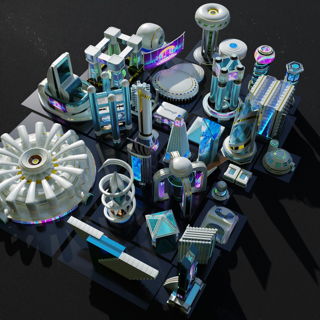 3D Futuristic City Kit - TurboSquid 2099852