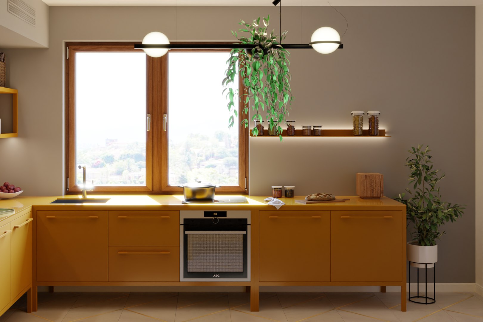 Mini Kitchen - Fantin Frame Kitchen U-shape Model - TurboSquid 2111341