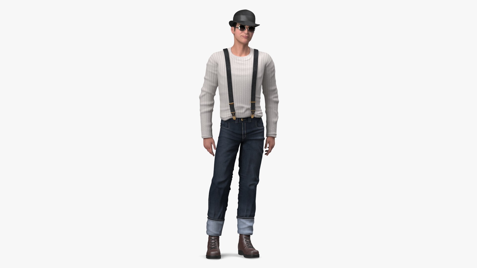 Fashionable Chinese Man 3D model preview