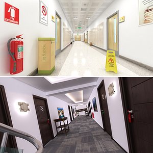 school hotel corridor model